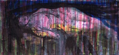 Studie zu Nur im Schlaf, Tusche-Papier, 13x28 cm, 2018