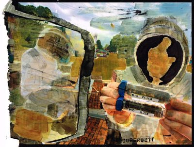 Zwei Reagänzgläser zur Verbesserung der Ernährung, Acryl auf Illustriertenpapier, 17x22 cm, 2011,