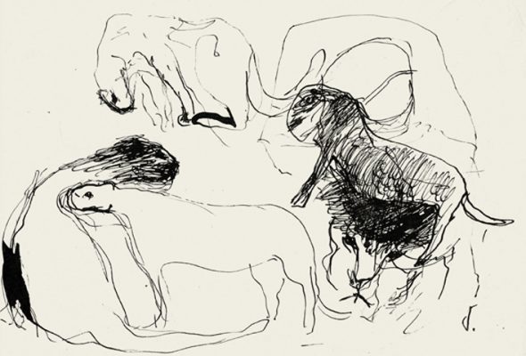 21x14 cm Feder Tusche