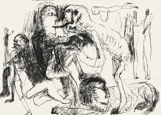 21x29,5 cm Feder Tusche