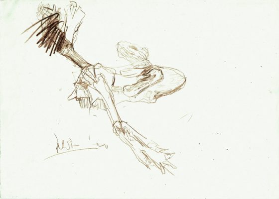 21x29,4 cm, Froschmumie Kreide