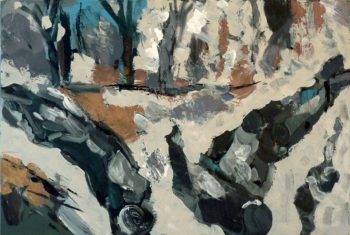 Absturz im Gebirge, 2019, 60x90 cm