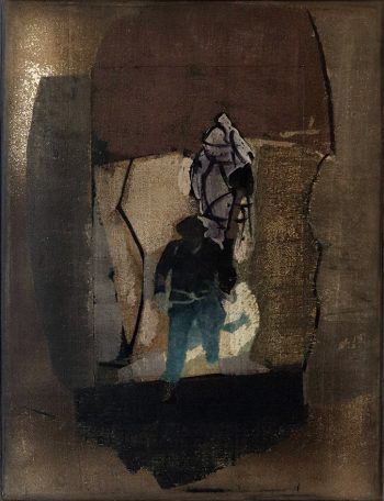 Angst vor der Höhle, 2023, 42x30 cm, Emulsionsfarbe auf Leinwand