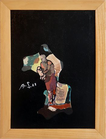 Angst vor der Höhle, 2023, 42x30 cm, Ölfarbe auf MDF-Platte