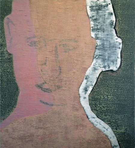 Autistischer Kopf, Emulsionsfarbe auf Leinwand, 140x130 cm, 2017