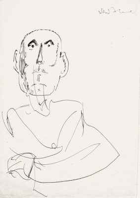 Bildhauerkopf 1983 Zeichnung, Feder, 15x21 cm
