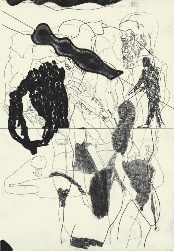 Blatt-11, Faser, Tusche-Papier, 30,8x21cm