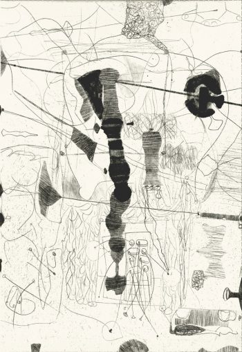 Blatt Nr 10, Faser, Tusche-Papier, 30,8x21cm