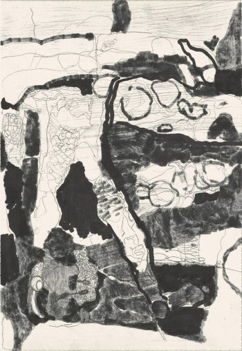 Blatt-Nr-14, Faser, Tusche-Papier,30,8x21cm