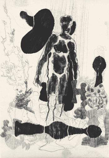 Blatt-Nr-18, Faser, Tusche-Papier, 21x30,8cm