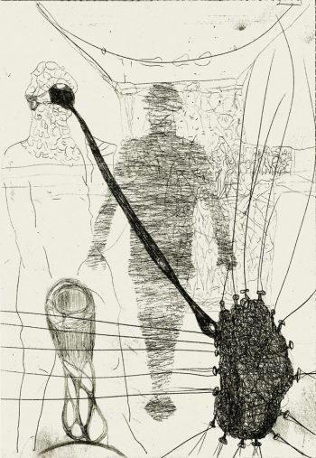Blatt Nr 19, Faser, Tusche-Papier, 30x21cm