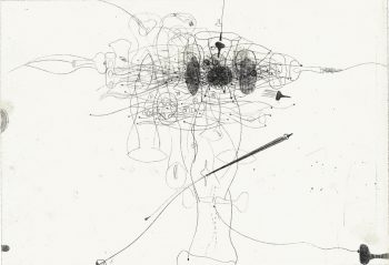 Blatt-Nr-2, Faser, Tusche-Papier, 21x30,8cm
