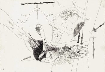Blatt-Nr-25, Faser, Tusche-Papier,  21x30,8cm