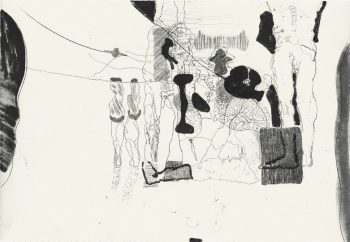 Blatt-Nr-27, Faser, Tusche-Papier,  21x30,8cm