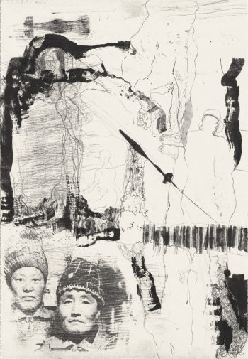 Blatt-Nr-48, Faser, Tusche-Papier,  21x30,8cm