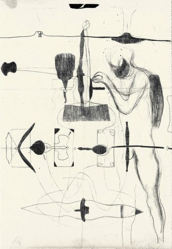 Blatt-Nr-5, Faser, Tusche-Papier, 30,8x21cm