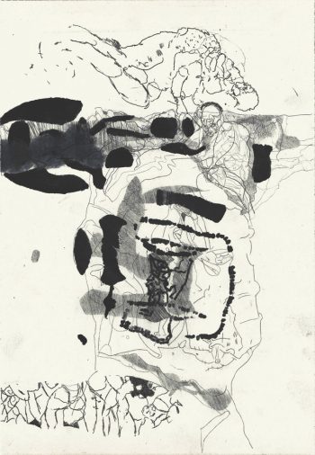 Blatt-Nr-6, Faser,Tusche-Papier,30,8x21cm