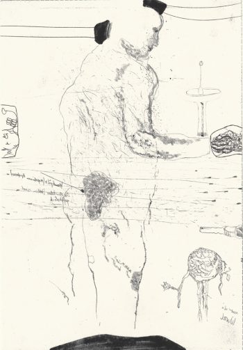 Blatt-Nr-9, Faser, Tusche-Papier, 30,8x21cm
