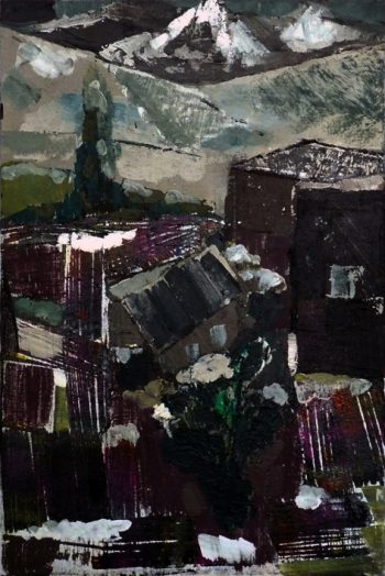 Blick auf die italienischen Alpen bei Tauwetter, 2018, 60 x 40 cm