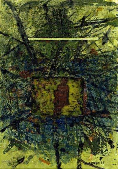 Unerwartete Entdeckung, Acryl, Lack-Papier, 29,5x21 cm, 2009