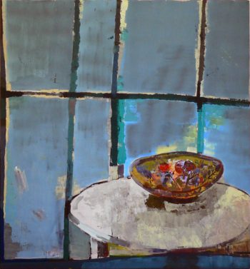 Blumenschale vor Gewächshaus, 2016, 140x120 cm