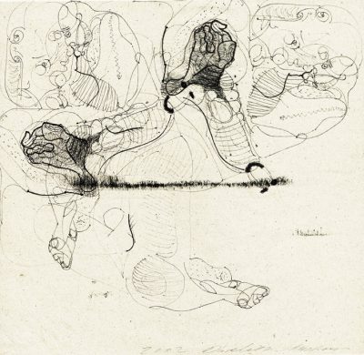 Das Double, Faser, Tusche-Papier, 22x21 cm, 2002