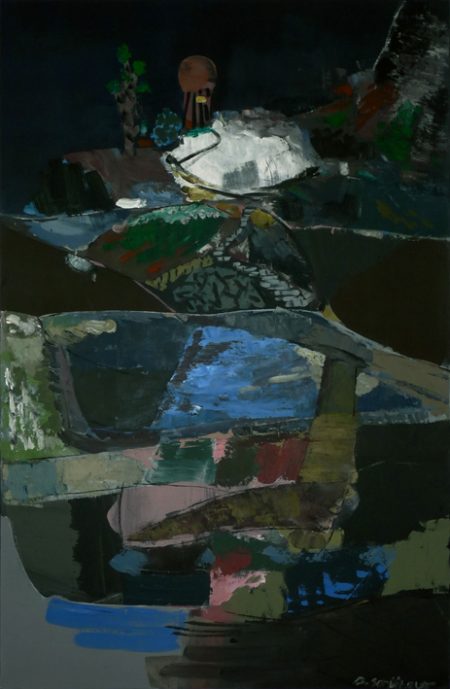 Der Weg ins Gebirge, Emulsionsfarbe auf Leinwand, 120 x 80 cm, 2018