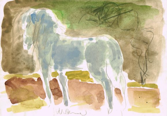 Fohlen, Zeichnung-aquarelliert 1983 15x21 cm