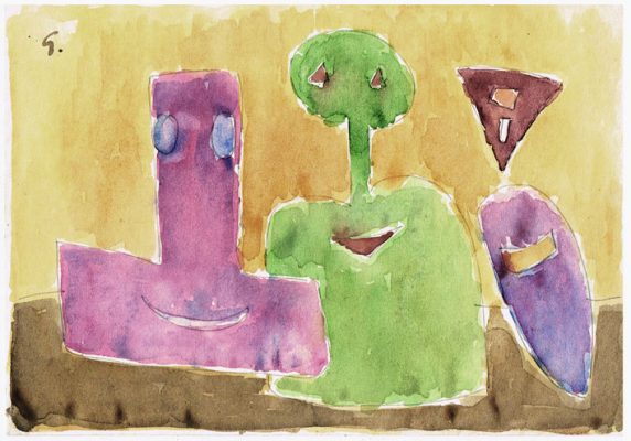 Freundliche Gestalten, 1983 Aquarell 15x21 cm