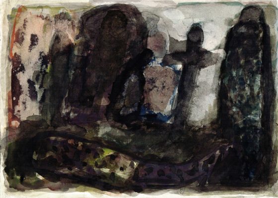 Friedhof, 1983, 21x29,5 cm Aquarell