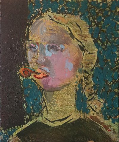 Greta Thunberg mit Trillerpfeife, 60x50 cm, 2022, Ölfarbe auf Leinwand