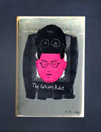 KIMKIM, 2019, 80x60 cm Farbe, Collage auf MDF Platte