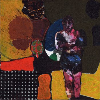 Kickboxer-namenlos, 30x30 cm, Emulsionsfarbe auf Leinwand, 2021
