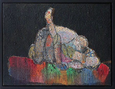 Kickboxing, 30x40 cmcm, Emulsionsfarbe auf Leinwand, 2022