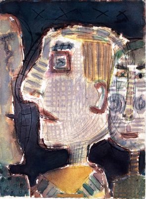 Köpfe, Aquarell, 1982, 38x28 cm