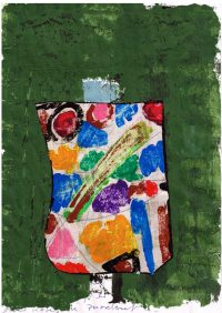 Konfektglas voll, Emulsionsfarbe-Papier, 45x30 cm, 2020