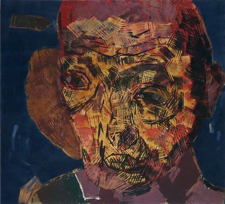 Kopf eines Philiosophen, Emulsionsfarbe auf Leinwand, 140x150 cm, 2019