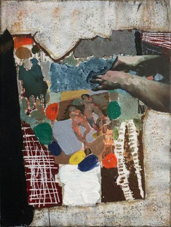 Kulissenschieber, Acryl auf Leinwand, 2022, 40x30 cm