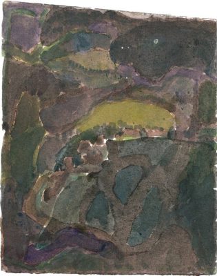 Landschaft bei Arnstadt, 1986, Aquarell, 25x20 cm