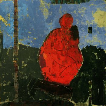 Madonna mit der Katze, 140x140 cm 2016