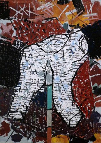 Maler ohne Hose, 100x70 cm, 2019