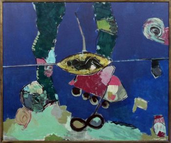 Mann in der Halbschale, 130x140 cm 2019