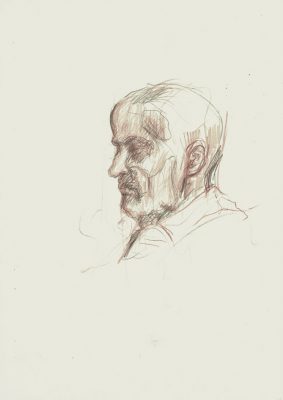 Mein-Vater-1983-29,5x21 cm, Kreidezeichnung