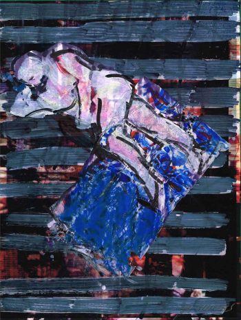 Studie zu Nur im Schlaf, Acryl-Papier, 23,4x17,6 cm, 2017