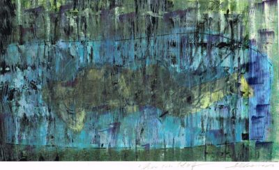 Studie zu Nur im Schlaf, Acryl, Tusche, Faser- Papier, 14x24 cm, 2017