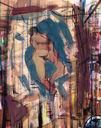 Studie zu Nur im Schlaf, Acryl, Tusche, Faser-Papier, 26,2x21 cm, 2017