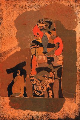 Überfahrt des Pharao, Emulsionsfarbe auf Papier, 32x15 cm, 2006