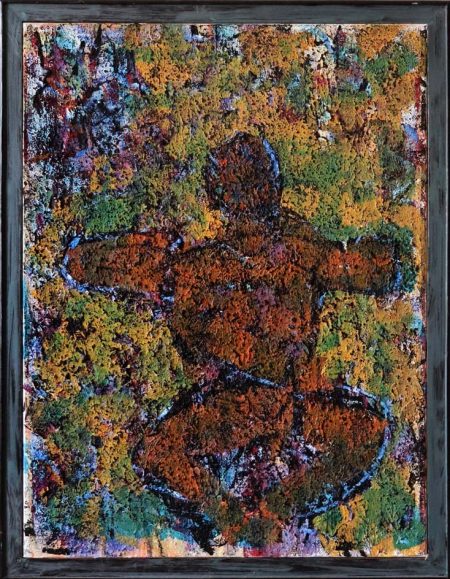 Philosoph im Freien, Emulsionsfarbe auf Leinwand, 80x60 cm, 2019