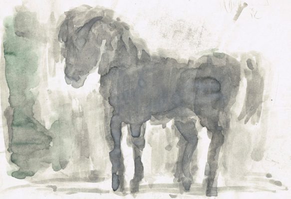 Pony, 15x21cm 1982 Aquarell