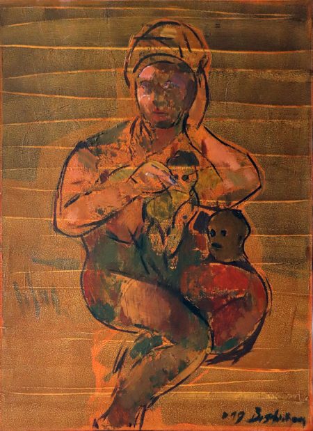 Puppenkönigin, 2019, Emulsionsfarbe auf Papier, 107x78 cm